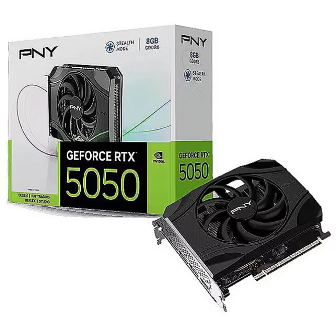 Grafična kartica PNY GeForce RTX 5050 z enim ventilatorjem (DLSS 4, 3x DisplayPort, 1x HDMI 2.1)