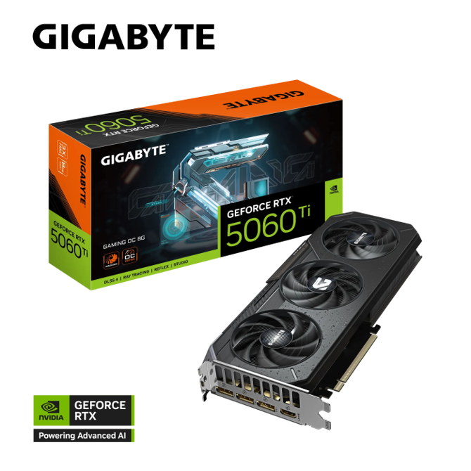 Grafična kartica GIGABYTE GeForce RTX 5060 Ti Gaming OC 8G, 8GB GDDR7, PCI-E 5.0