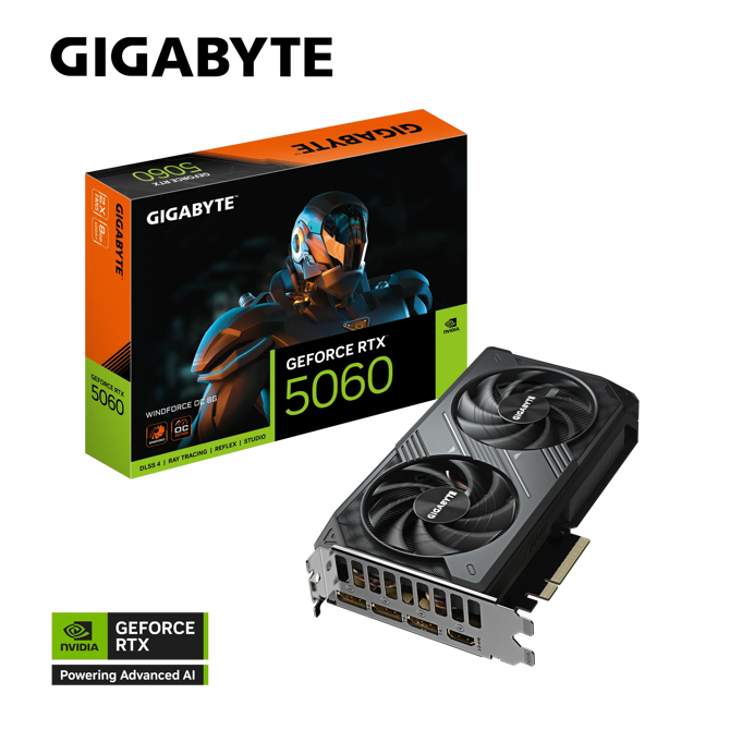 Grafična kartica Gigabyte GeForce RTX 5060 WINDFORCE OC 8G (DLSS 4, 3x DisplayPort, 1x HDMI 2.1)