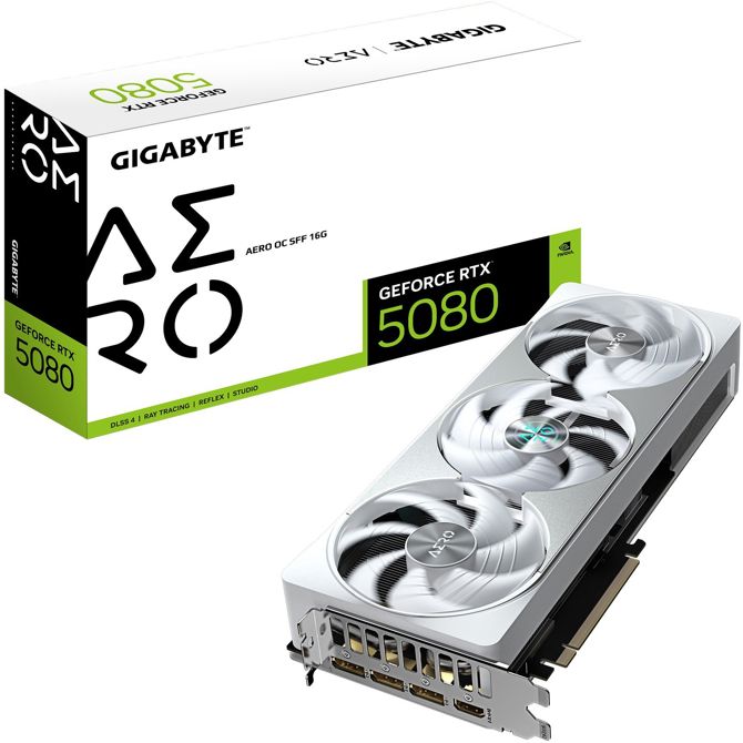 Grafična kartica Gigabyte GeForce RTX 5080 AERO OC SFF 16G (DLSS 4, 3x DisplayPort, 1x HDMI 2.1)