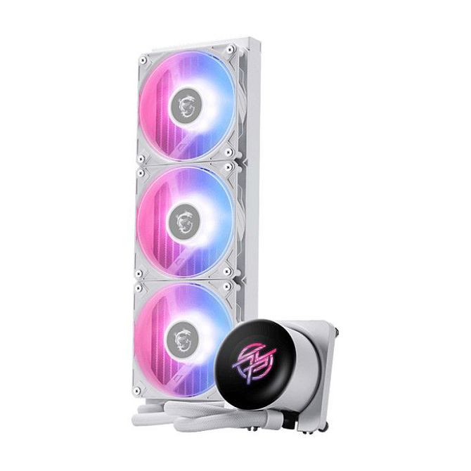 Hladilnik za računalnike MSI MPG CoreLiquid P13 360 bela, RGB LED, 3x120 mm, IPS zaslon, podpora LGA1700/AM5