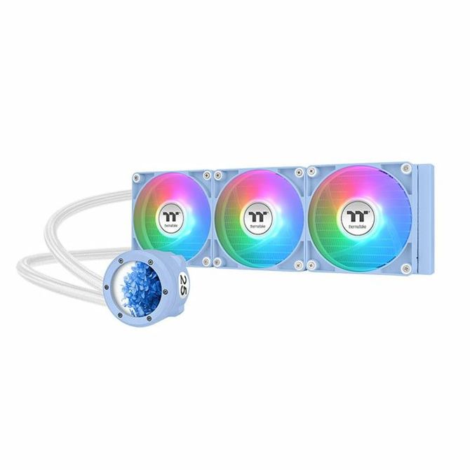Hladilnik za računalnike Thermaltake TH360 V2 Ultra ARGB, tekoče hlajenje, RGB osvetlitev, za procesor, 3x 120 mm ventilatorji, Hydrangea Blue