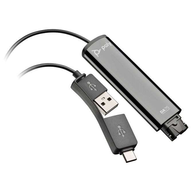 HP Poly DA75 Wideband QD auf USB-Adapter (USB-A &amp; USB-C)