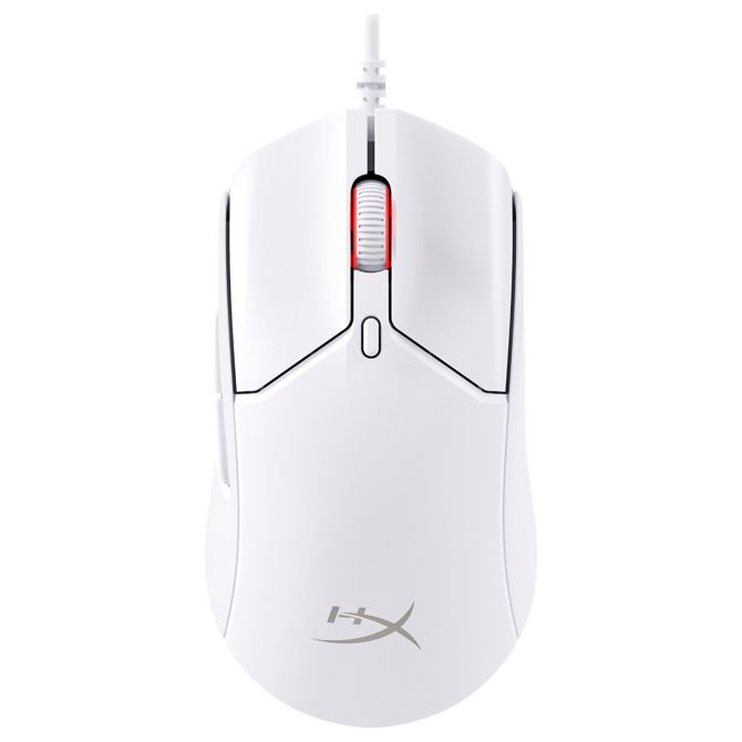Miška HyperX Pulsefire Haste 2 žična bela, 26000 DPI, 6 gumbov, 53 g, RGB osvetlitev