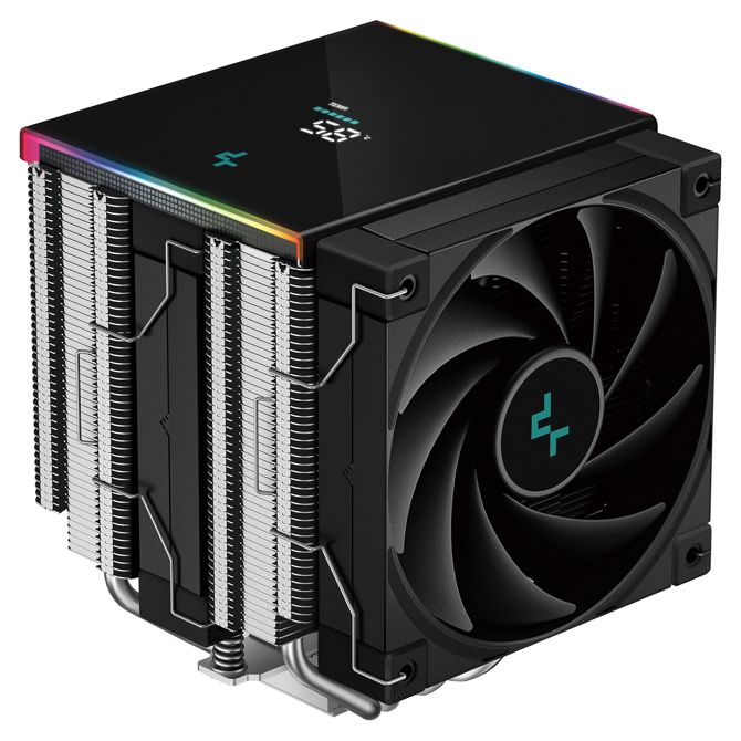 Procesorski hladilnik Deepcool AK620 Digital SE, zračno hlajenje, dvojni ventilator 120 mm, PWM, digitalni zaslon, ARGB