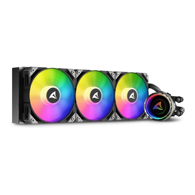 Vodno hlajenje Sharkoon vodno hlajenje S90 RGB 3 ventilatorji 360 mm črna