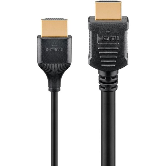 Kabel Goobay Slim High-Speed HDMI 2.0, 4K@60Hz, Ethernet, pozlačeni kontakti, 5 metrov