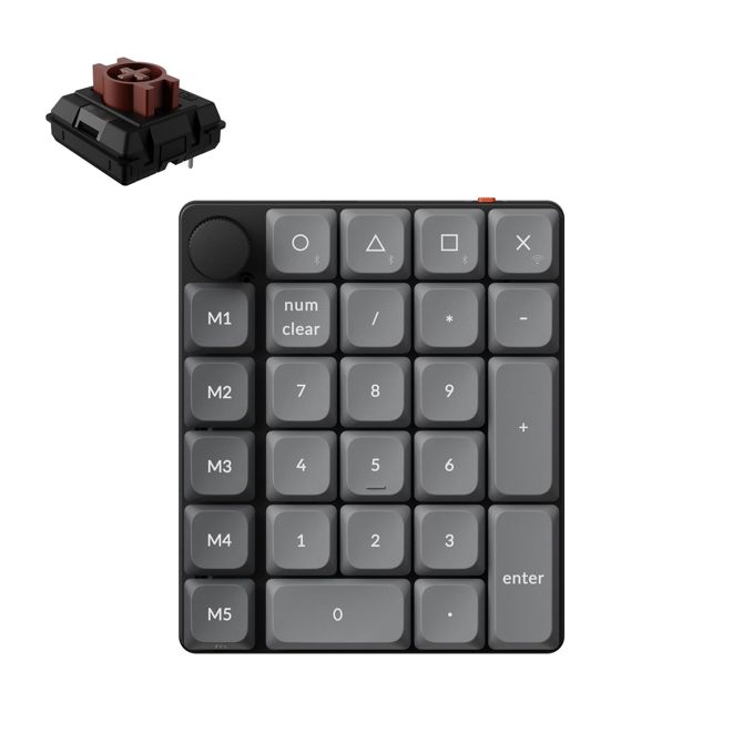 Brezžična nizkoprofilna mehanska Keychron K0 Max  numerična tipkovnica Gateron rjava stikala RGB (K0M-H3)