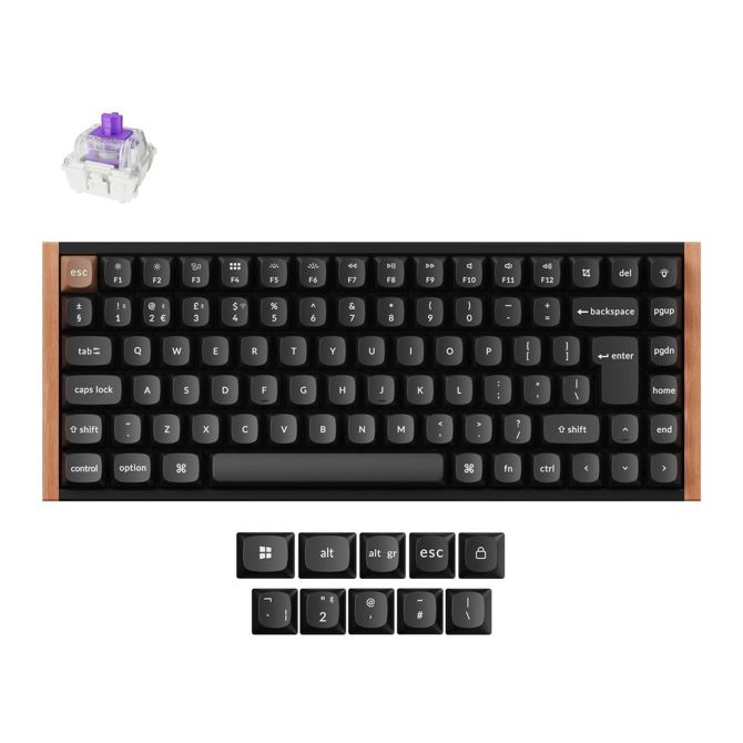 Brezžična mehanska tipkovnicaKeychron K2 HE  aluminij Gateron nebula mag stikala RGB PBT SLO Črna Special Edition (K2H-F1-UK)