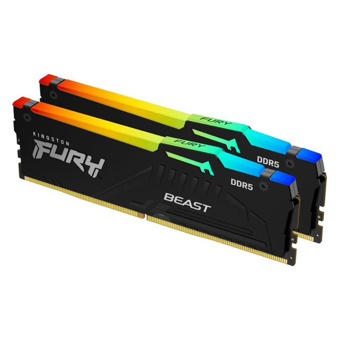 Ram pomnilnik KINGSTON Fury Beast 64GB (2x16GB) 6400MT/s DDR5 CL32 EXPO KF564C32BBEAK2-64 RGB