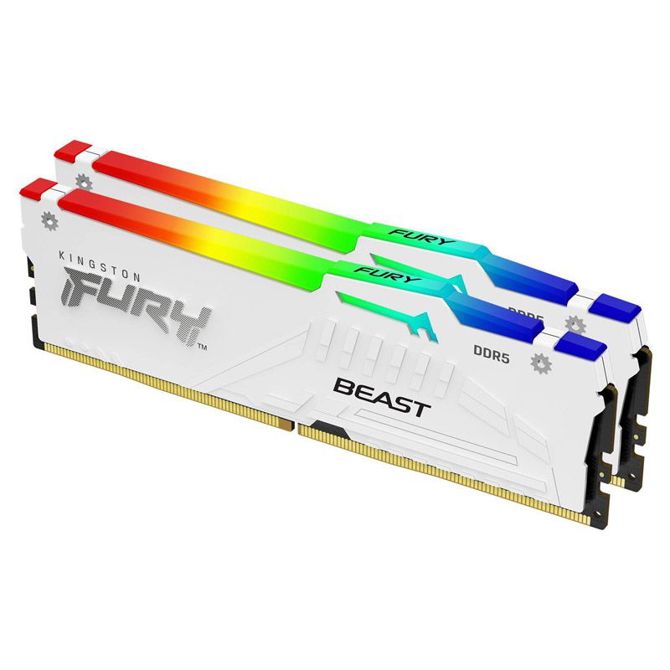 KINGSTON Fury Beast White RGB 32GB (2x16GB) 6000MT/s DDR5 CL30 KF560C30BWEAK2-32 ram pomnilnik