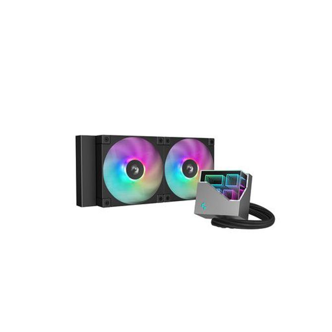 Komplet za tekočinsko hlajenje AIO Liquid Cooler DeepCool LT240 ARGB, 240mm, RGB, črn
