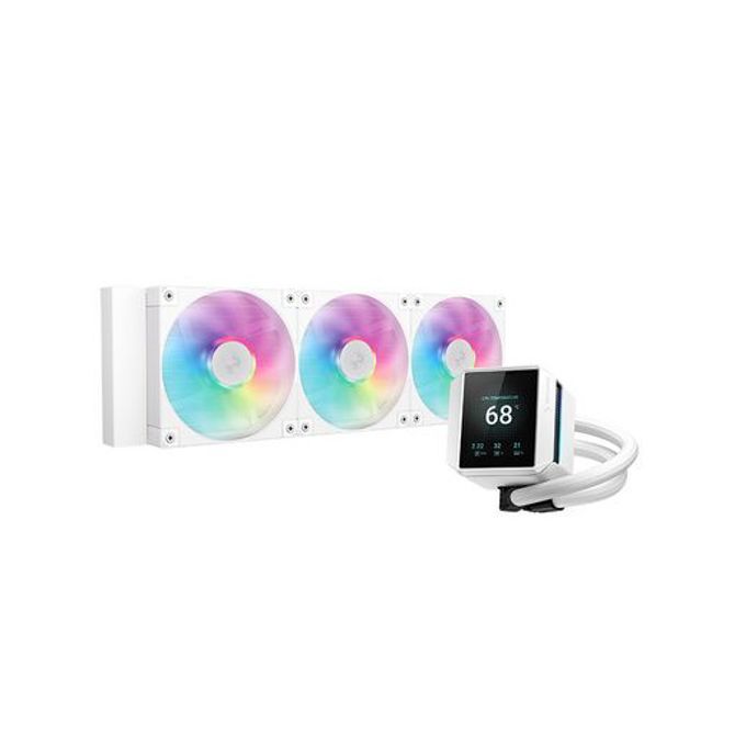 Komplet za tekočinsko hlajenje AIO Liquid Cooler DeepCool MYSTIQUE 360 ARGB, 360mm, LCD, bel