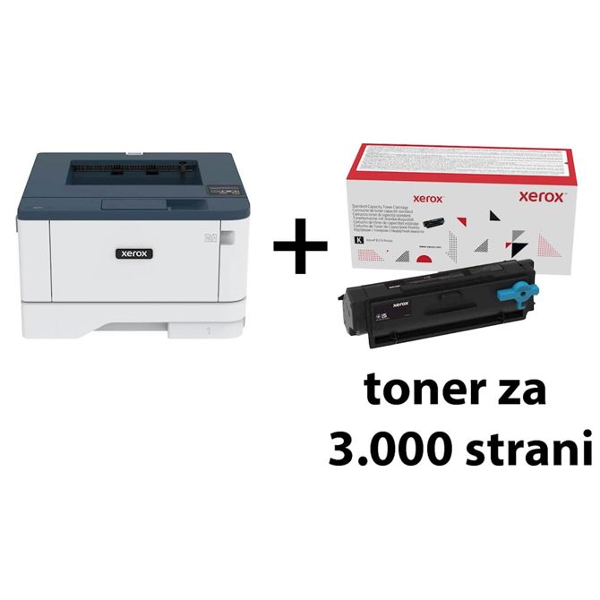 Laserski tiskalnik Xerox B310DNI črnobeli, tih, kompakten, hiter, toner za 3.000 strani