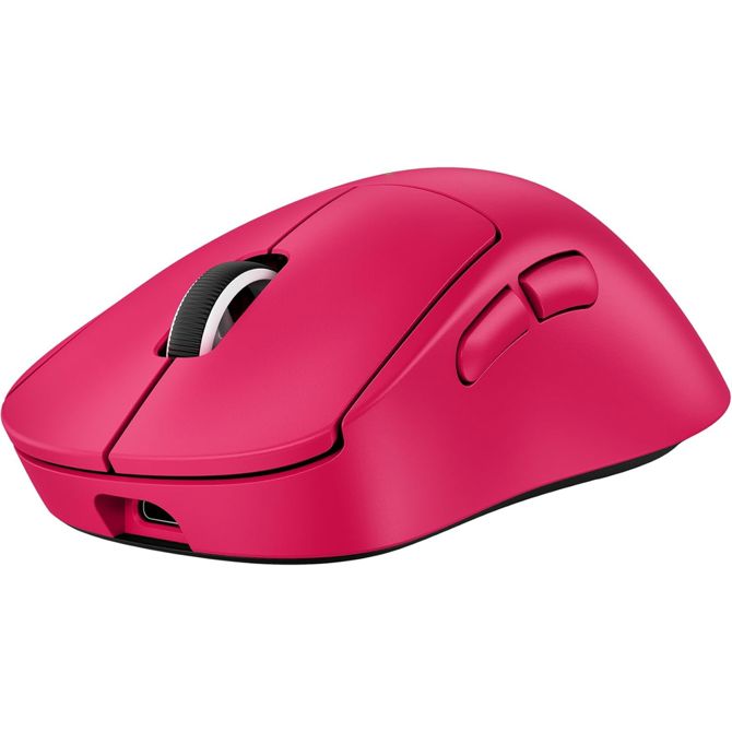 Logitech G PRO X SUPERLIGHT 2 DEX - Miška - ergonomska - za desničarje - optična - 5 gumbov - brezžična, žična, 2,4 GHz, USB - roza