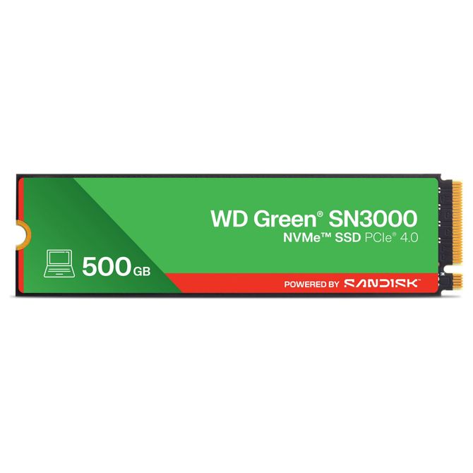 Vgradni SSD disk Western Digital Green SN3000 500GB, M.2 2280, NVMe, PCI Express 4.0, 3D QLC NAND