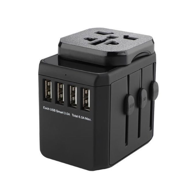 MicroConnect Potovalni adapter Adapter, 4 USB A Universal - EU power