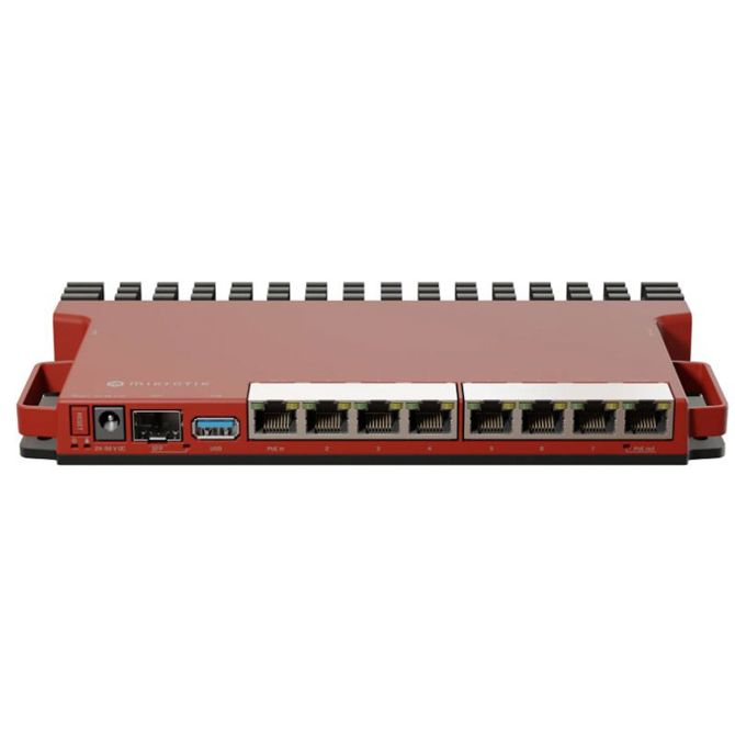 Koncentrator in stikalo MikroTik L009UiGS-RM 8x Gigabit LAN, 1x 2.5G SFP, ARM dvojedrni procesor, PoE-in/out, 1U rackmount