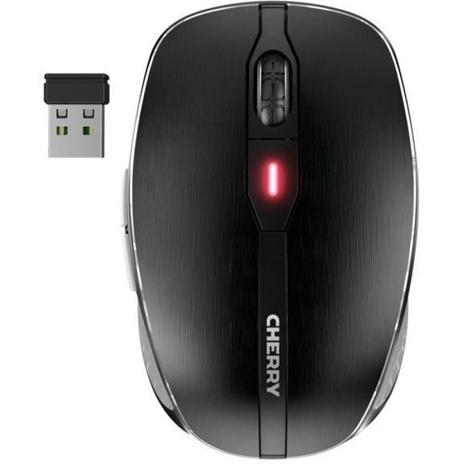Miška Cherry JW-8100 brezžična, Bluetooth, 3200 dpi, polnilna baterija, ergonomska, črna
