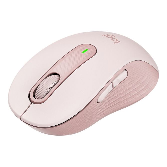 Miška Logitech M650 Signature brezžična, optična, pametni kolešček, ergonomična oblika, roza