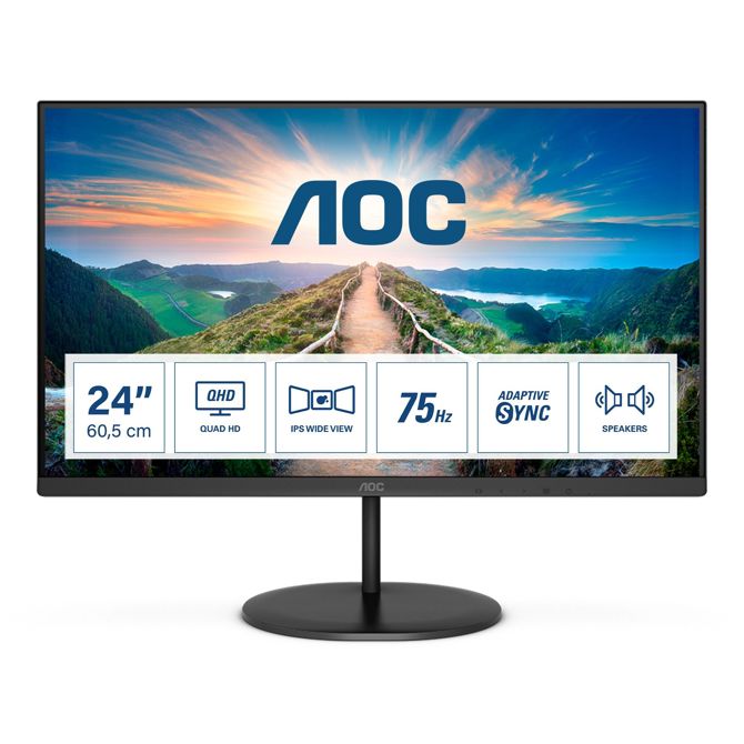 Monitor AOC Q24V4EA 60,45 cm (23,8) 2560x1440 (QHD), IPS, 250cd/m2, 4 ms, 75 Hz, HDMI 51761643