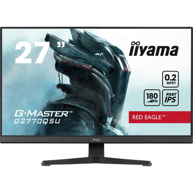 Monitor Iiyama G-Master G2770QSU-B6 68,6 cm (27'), 2560x1440 (QHD), IPS, 400cd/m2, 16:9 WQHD FastIPS 0,2ms 180Hz HDMI DP USB-Hub zvočnik črna