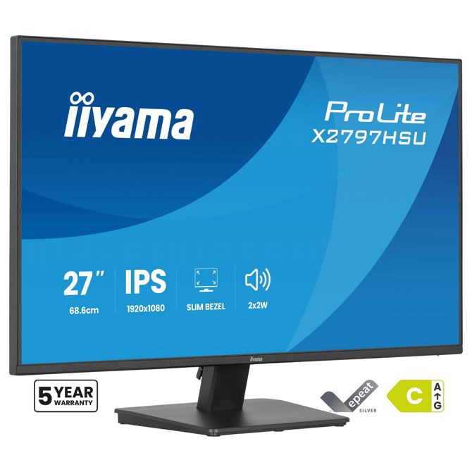 Monitor Iiyama ProLite X2797HSU-B1 27, IPS, Full HD, 120Hz, HDMI/DP/USB, zvočniki