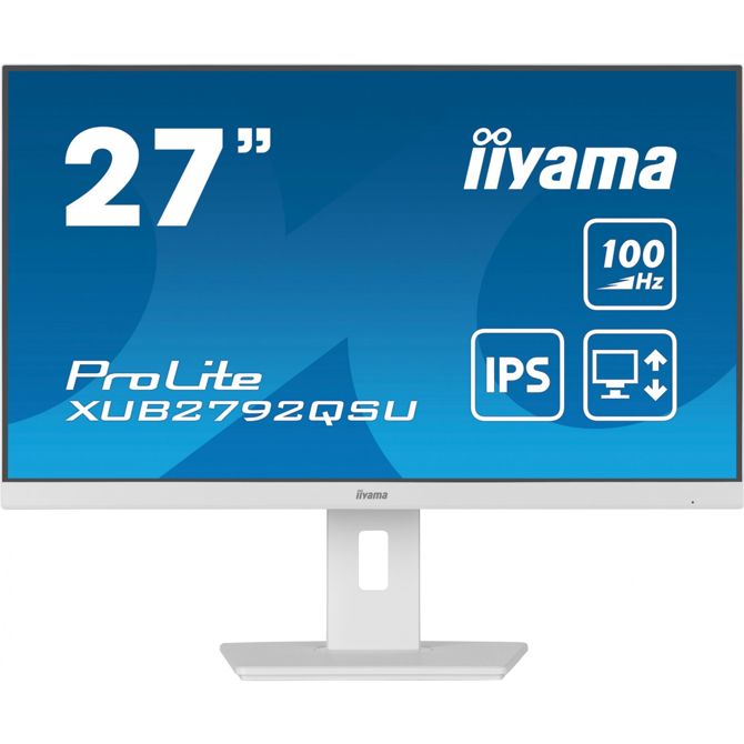 Monitor IIYAMA ProLite XUB2792QSU-W6 68,5cm (27) 100Hz 2K IPS LED LCD HDMI/DP zvočniki, bela