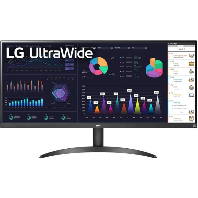 Monitor LG UltraWide 34WQ500-B, 86,36 cm (34), 2560 x 1080 (QHD), IPS, 400 cd/ m2, 21 : 9, 5 ms, 100 Hz, HDMI, USB-C, črn, črna