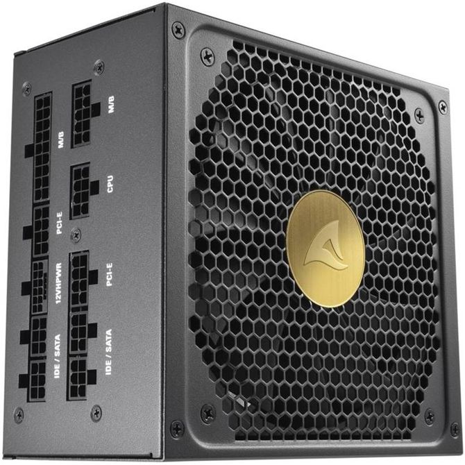 Napajalnik za računalnik Sharkoon REBEL P30 Gold 1300W ATX3.0 (črn, 1x 12VHPWR, 8x PCIe, upravljanje kablov, 1300 W)