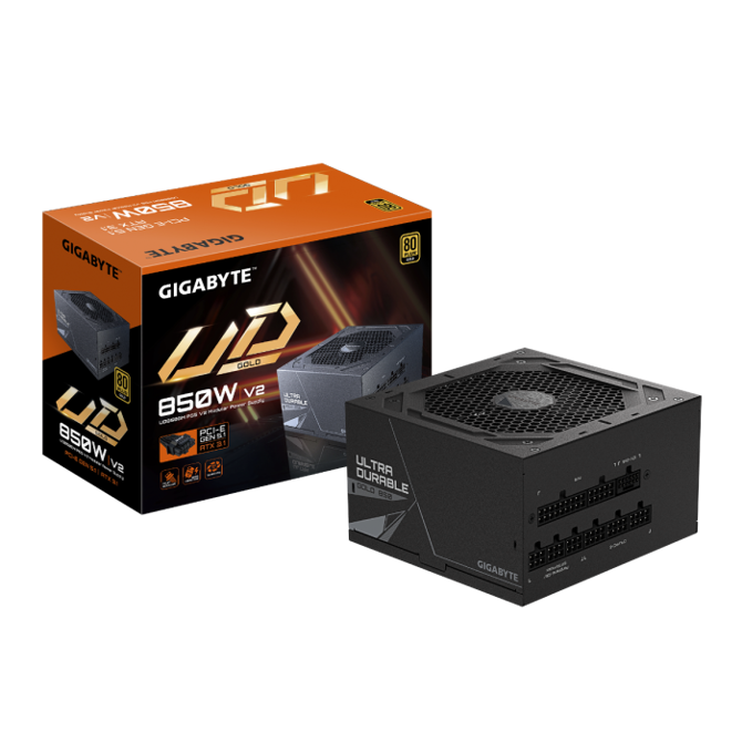 Napajalnik Gigabyte GP-UD850GM PG5 V2 850W, 80 PLUS Gold, ATX 3.0, 1x 12VHPWR, modulirano ožičenje