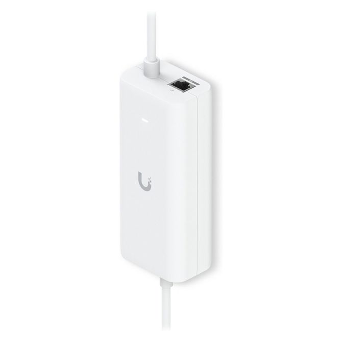 Napajalnik PoE Ubiquiti UACC-PoE+-USBC bel, 30 W, 1x USB-C, 1x RJ-45, zaščita pred prenapetostjo