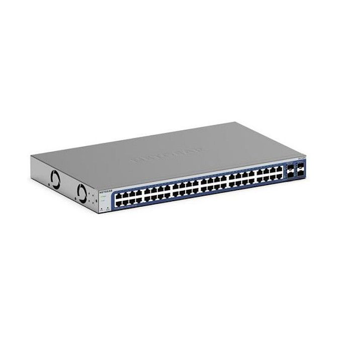 NETGEAR GS748T - V6 - stikalo - L3 Lite - pametno - 48 x 10/100/1000 + 2 x gigabitni SFP + 2 x kombinirani gigabitni SFP - namizno, za montažo v rack