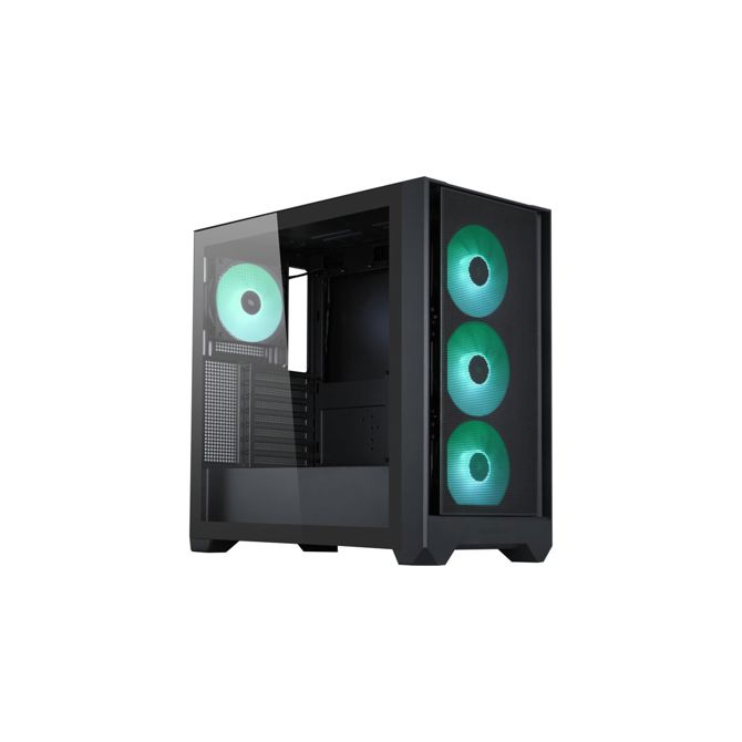 Ohišje za računalnik Silentware Flow 110 A-RGB (midi stolp, ATX, kaljeno steklo, 4x ARGB ventilatorji, mrežasta sprednja stran)