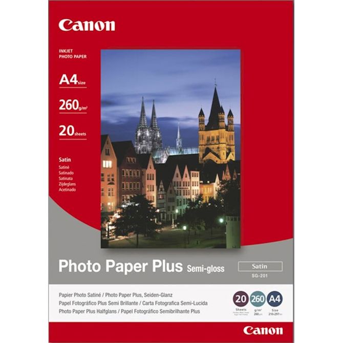 Papir CANON SG-201 A4; A4 / semi gloss / 260gsm / 20 listov 1686B021AA
