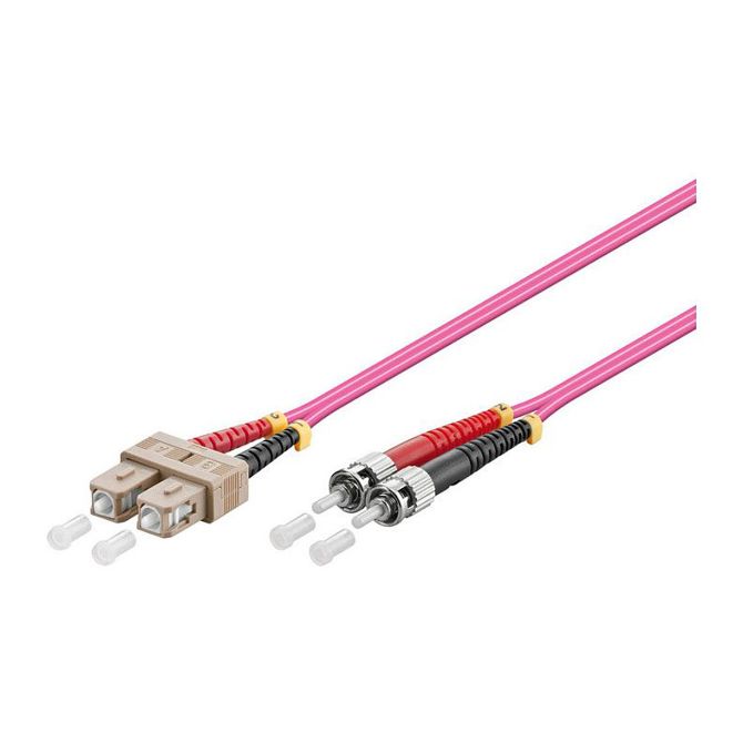 Optični patch kabel, dupleks OM4 (večmodni, 50/125) SC/ST, LSZH, zamenljiva polarnost, 3 m, Good Connections®
