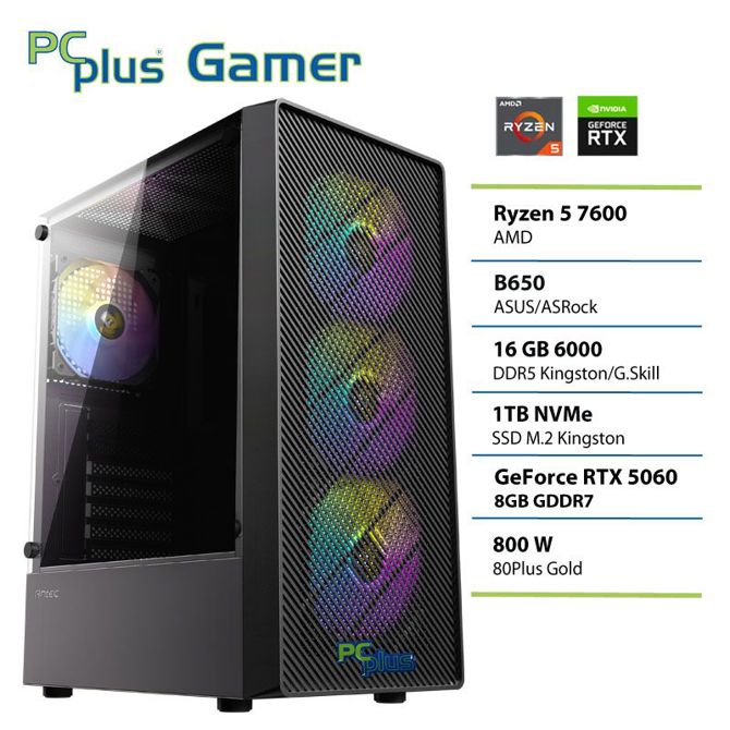 Računalnik PCPLUS Gamer Ryzen 5 7600 16GB 1TB GeForce RTX 5060 8GB gaming namizni