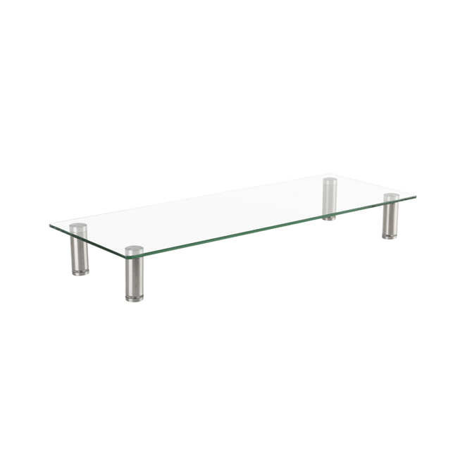 Podstavek za monitor Gembird MS-TABLE-GM-01, 58 cm širina, kaljeno steklo, nastavljiva višina, nosilnost 20 kg