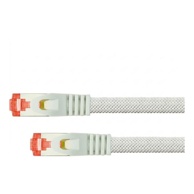 Patch kabel Python Cat.6 z najlonsko pletenico, bel, 5 m