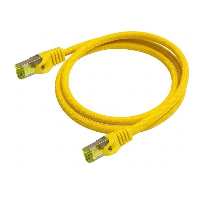 Python patch kabel Cat.7 surovi kabel S/FTP PiMF brez halogenov 0,25 m rumene barve