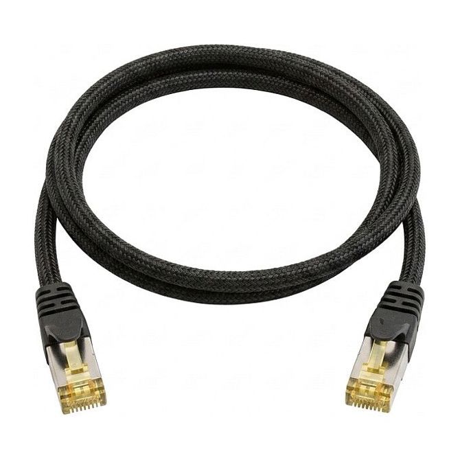 Python patch kabel Cat.7 S/FTP PiMF brez halogenov 0,25 m črne barve