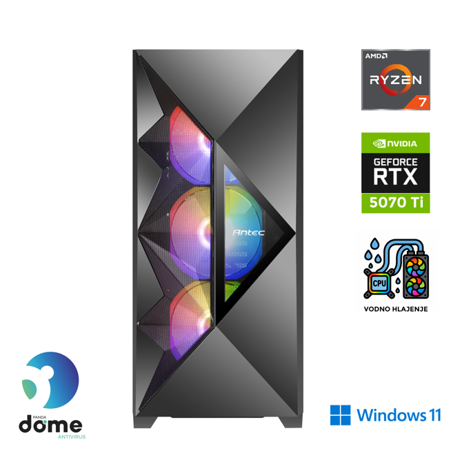 Osebni računalnik ANNI Gamer Extreme R7-9700X/32GB/SSD 2TB NVMe/RTX 5070 Ti/Win11Home