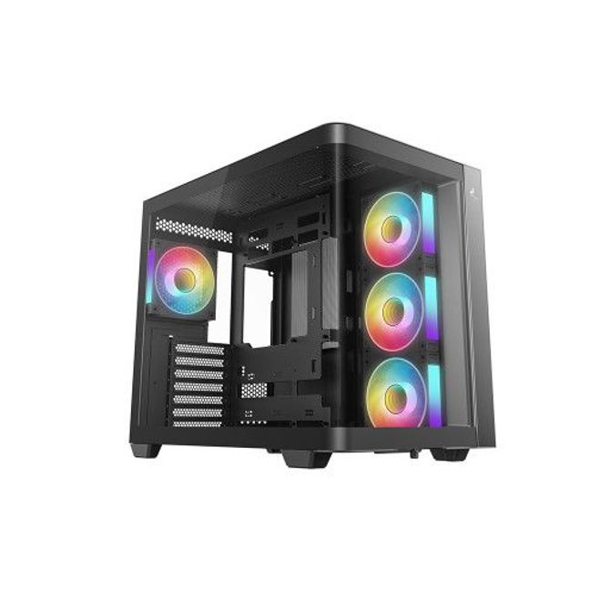 Računalniško ohišje DeepCool CG530U 4F, ATX, Midi-Tower, ARGB, ukrivljeno steklo, črno