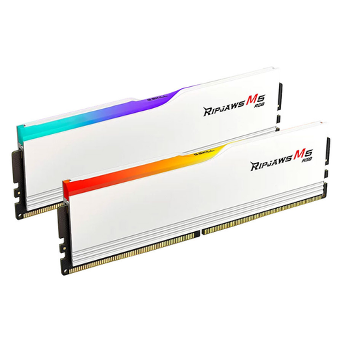 RAM G.Skill DIMM 96 GB DDR5-5200 (2x 48 GB) dvojni komplet (bel, F5-5200J4040A48GX2-RM5RW, Ripjaws M5, INTEL XMP)
