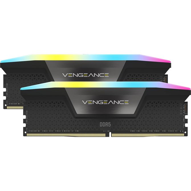 RAM Corsair DIMM 32 GB DDR5-6000 (2x 16 GB) dvojni komplet (črna, CMH32GX5M2B6000C38, Vengeance RGB, INTEL XMP)