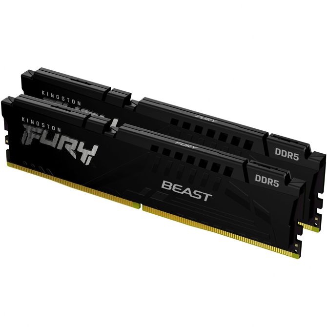 RAM Kingston DIMM 32 GB DDR5-6000 (2x 16 GB) Dual-Kit (¸,35 V; CAS CL 36, KF560C36BBE2K2-32, FURY Beast Black, INTEL XMP, AMD EXPO)
