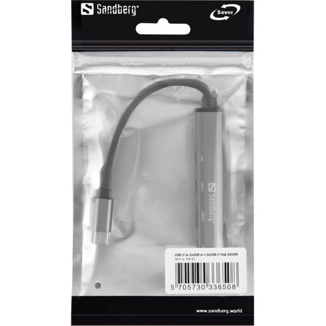 Sandberg USB-C v 3xUSB-A + 2xUSB-C SAVER varčno vozlišče