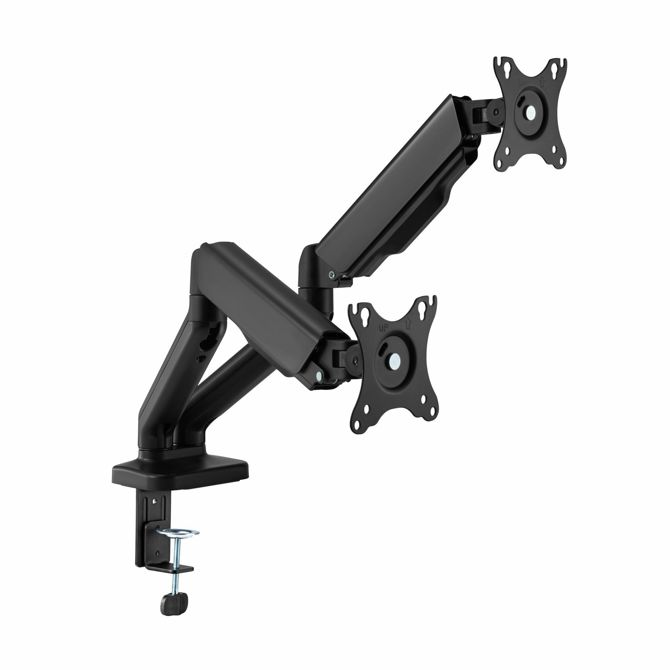 Namizni nosilec SBox za 2x monitor LCD-S024-2 črn