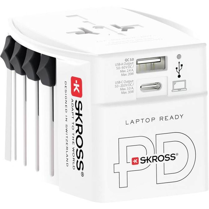 Potovalni adapter Skross 1.302974, univerzalni, do 250 V, 10 A, več kot 150 držav