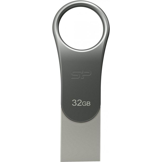 USB ključek Silicon Power 32GB USB 3.0 C80 srebrne barve, tip C, pripravljen za uporabo